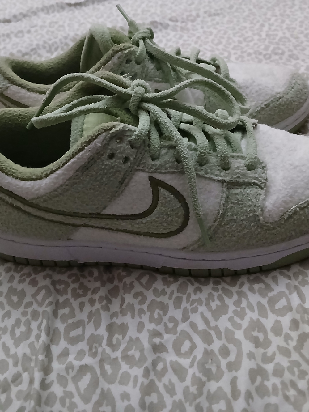 Nike Low-Top Sneakers in Light Green and White Suede